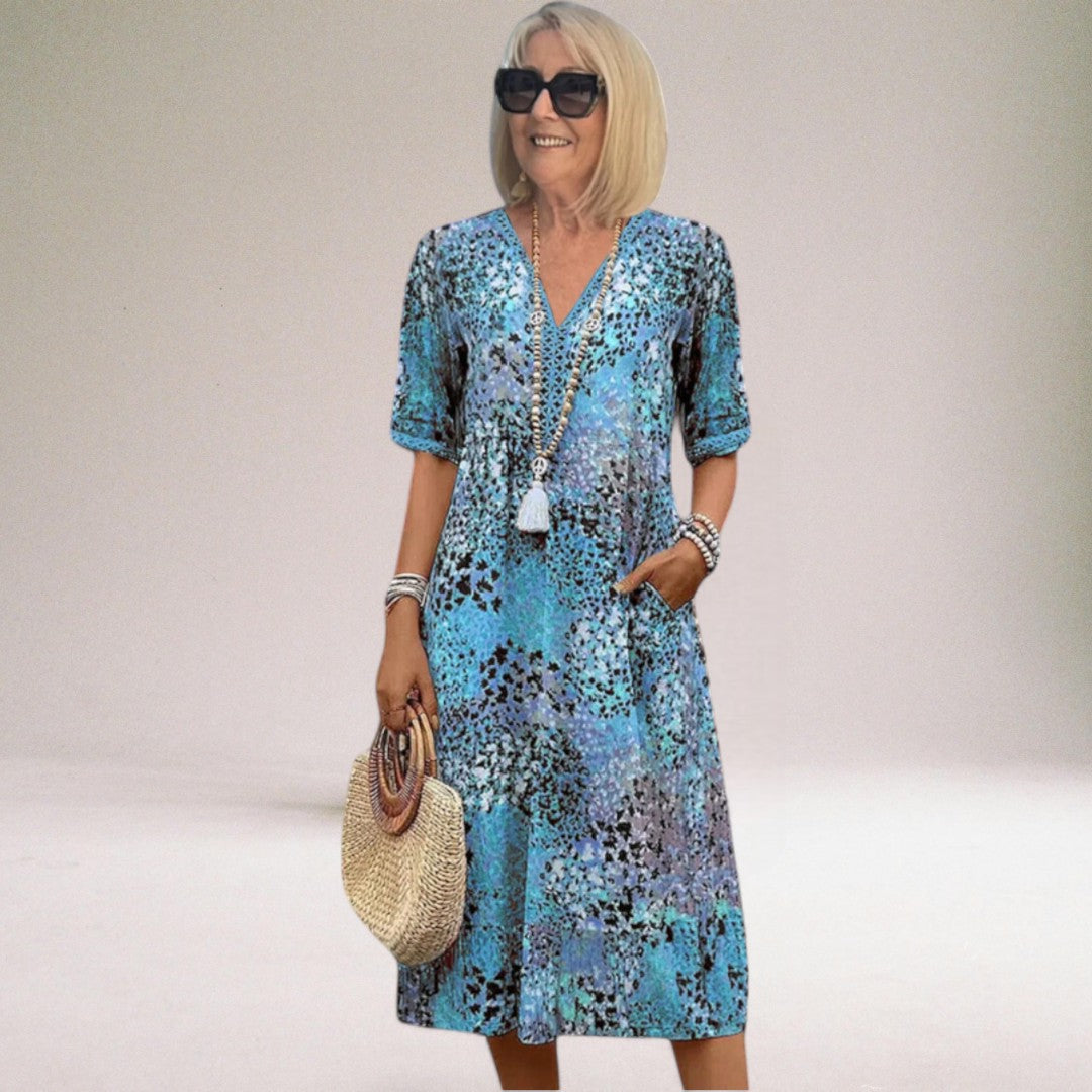 Image of Vanessa | Women's V-Neck Midi Dress