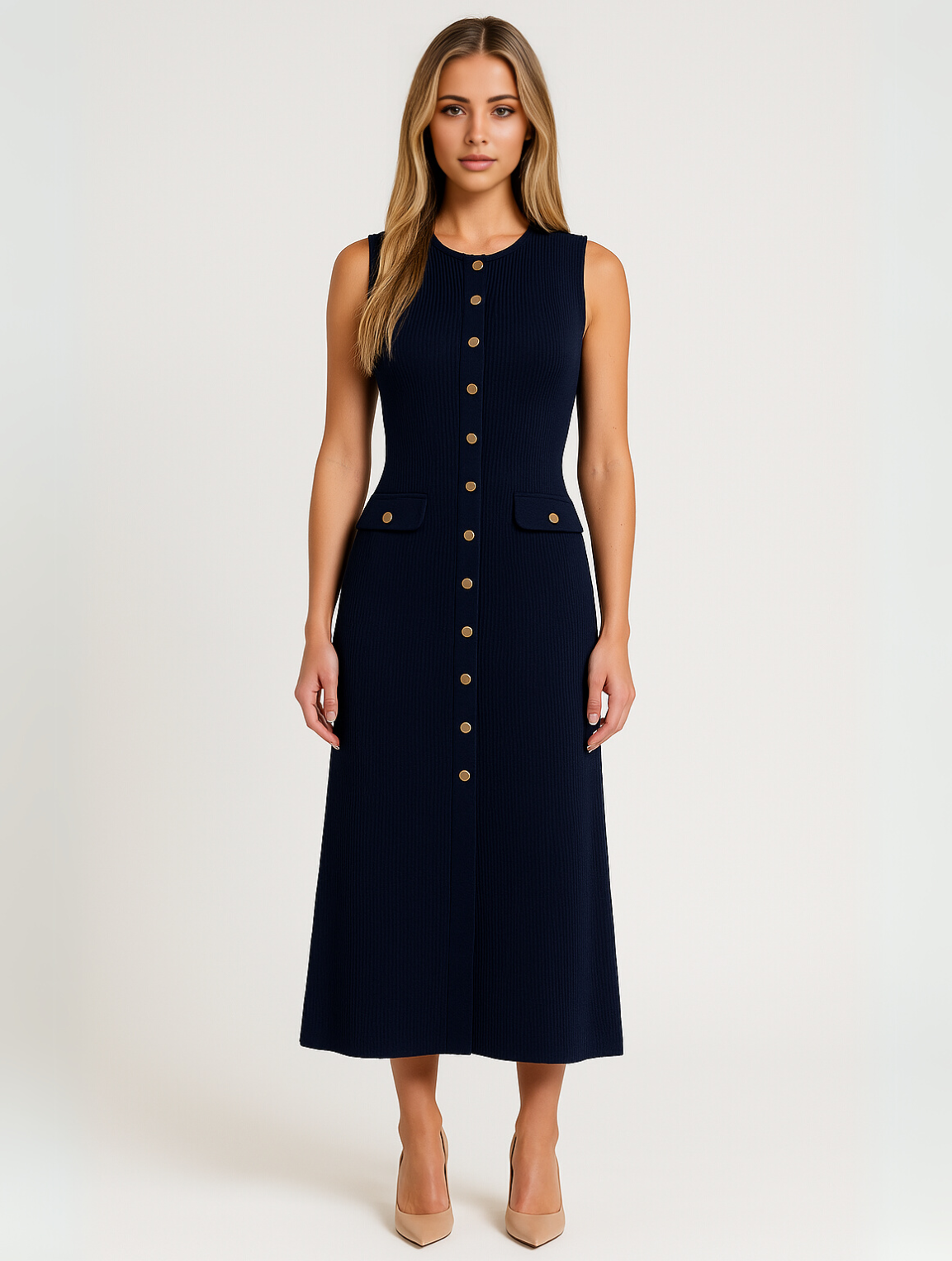 Image of Violet | Women's Sleeveless A-Line Midi Dress