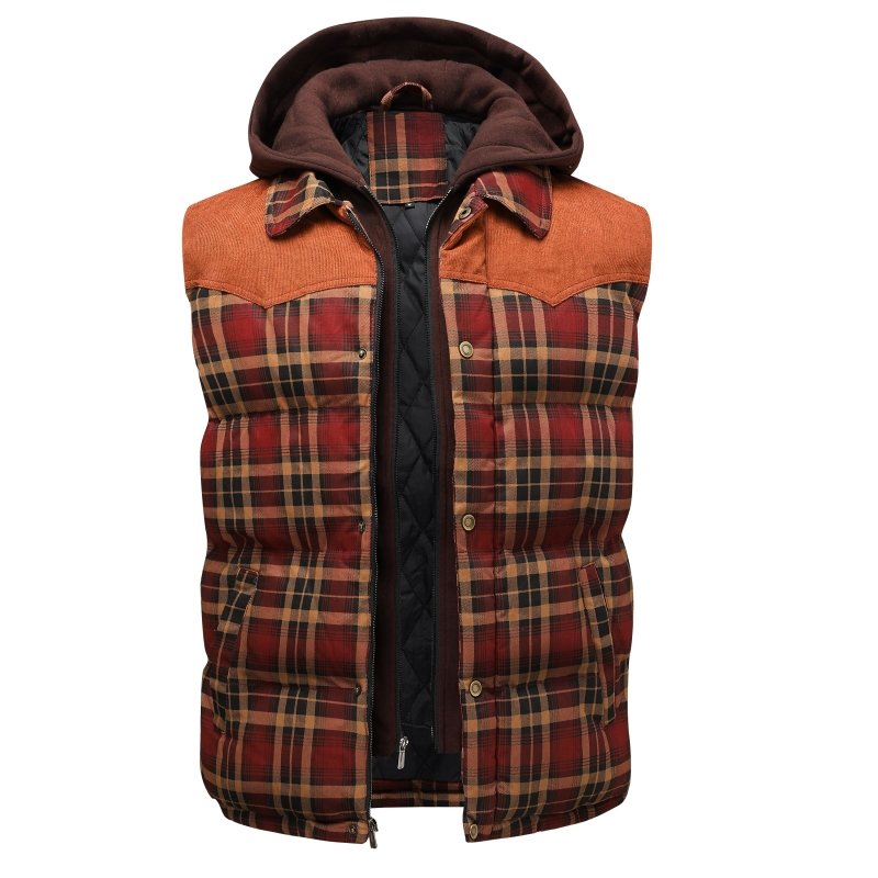 Image of Walter | Men's Quilted Plaid Puffer Vest