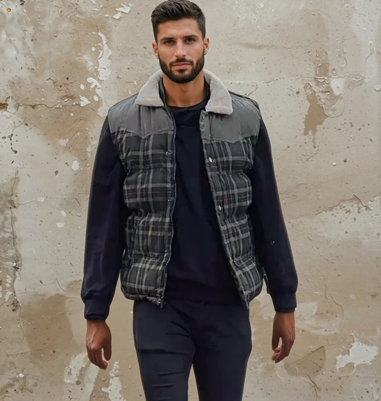 Image of Walter | Men's Quilted Plaid Puffer Vest