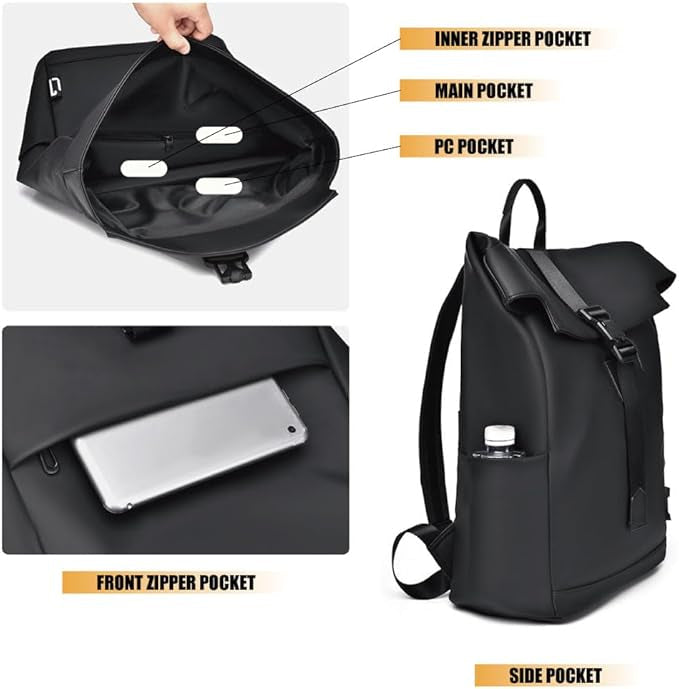 Waterproof Ergonomic Backpack – Lightweight Travel Rucksack with USB Charging & Large Laptop Storage
