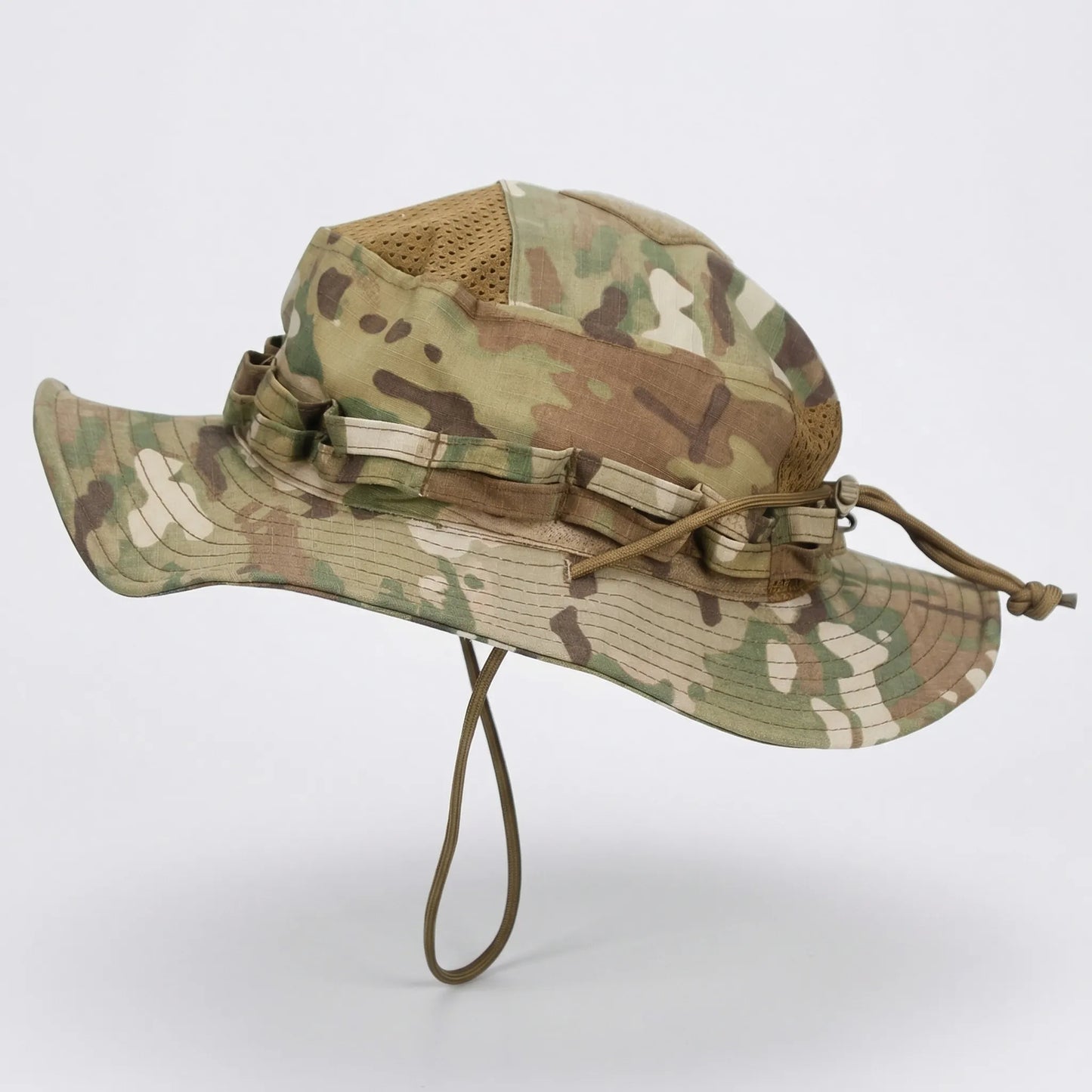 Wide-Brim Tactical Camouflage Bucket Hat