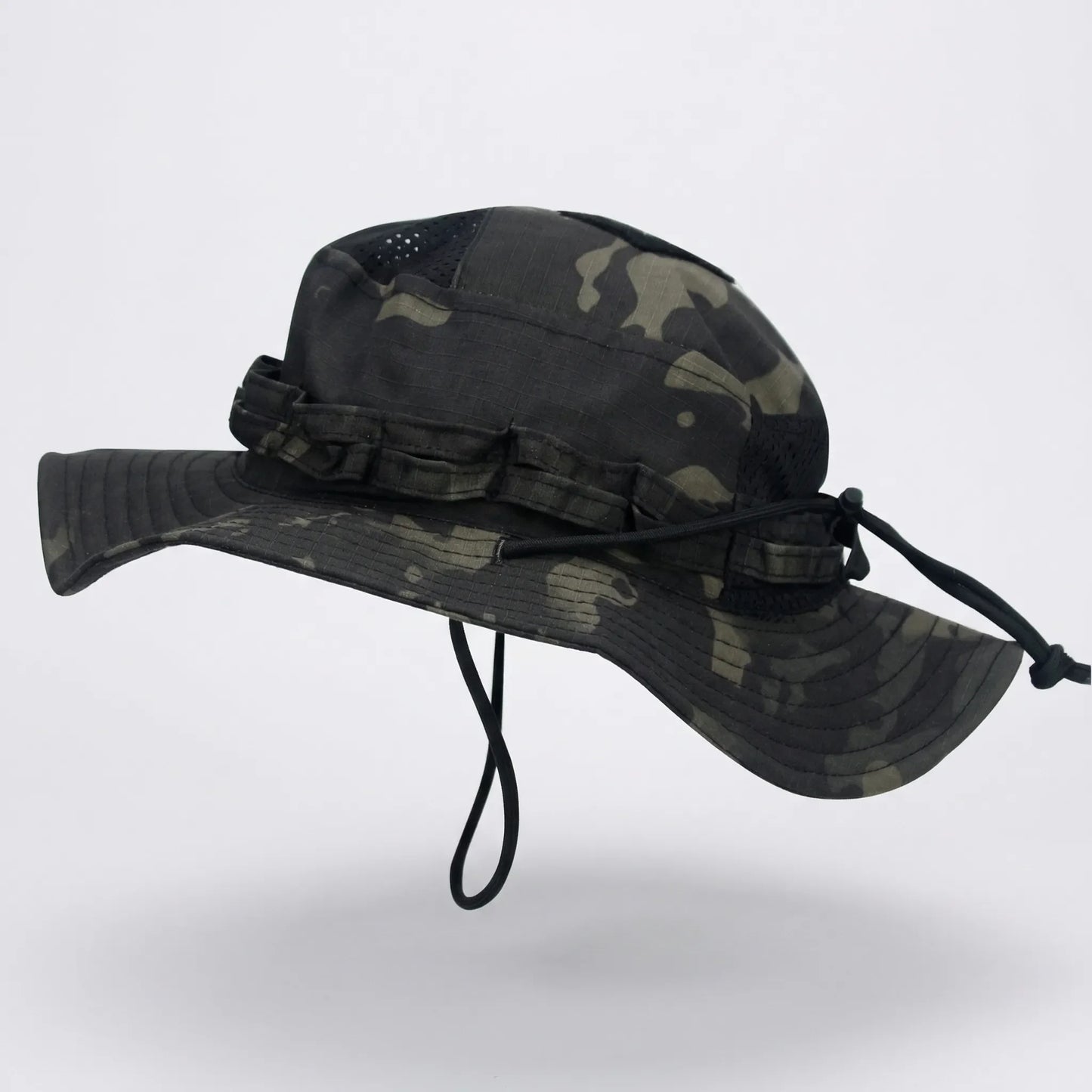 Wide-Brim Tactical Camouflage Bucket Hat