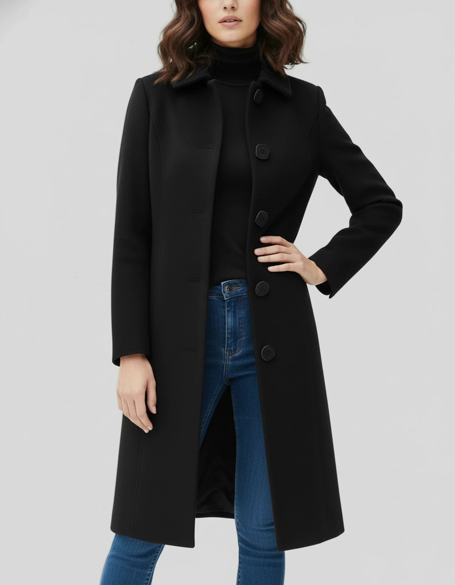 Image of Willow | Women's Long Button-Front Coat
