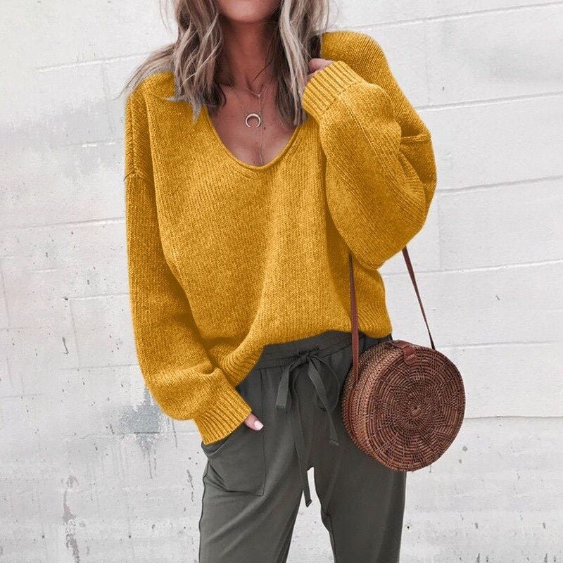 Image of Winnie | Women's Oversized V-Neck Sweater