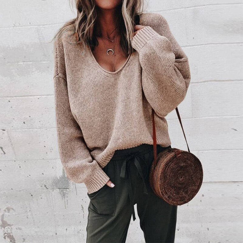 Image of Winnie | Women's Oversized V-Neck Sweater