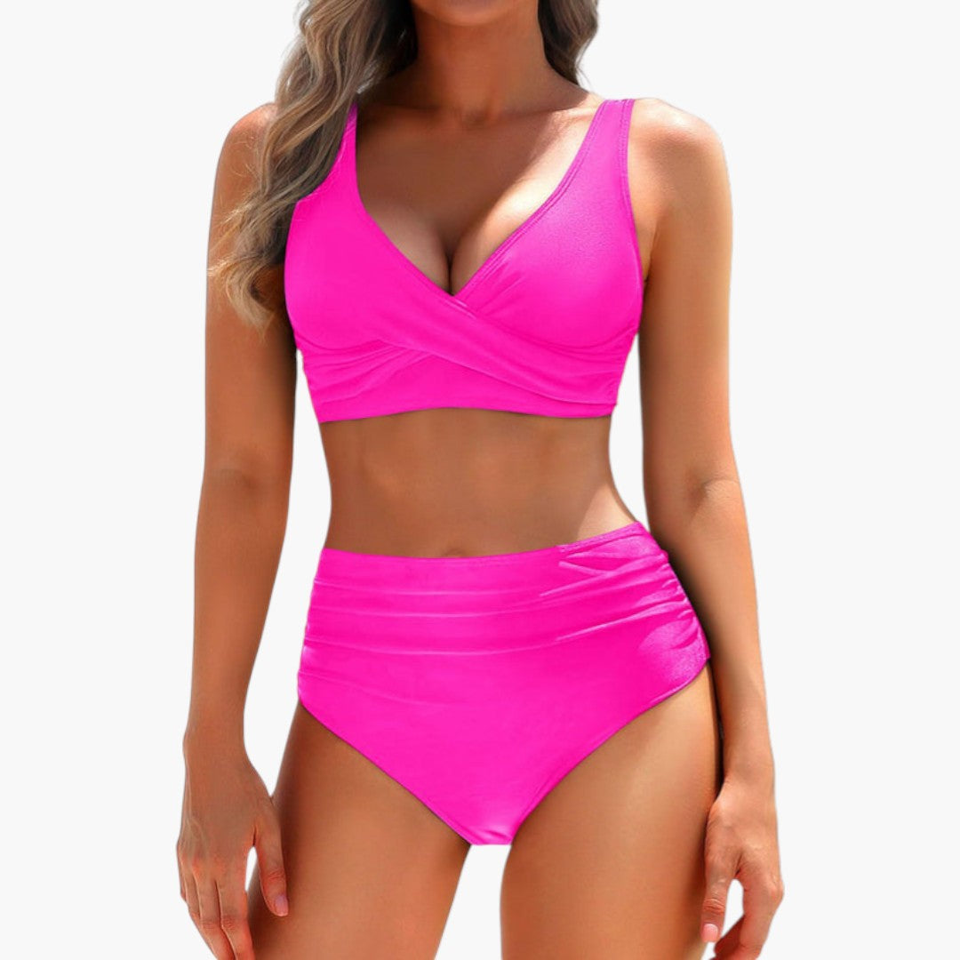 Women's Bikini Set with Adjustable Top and High Waist