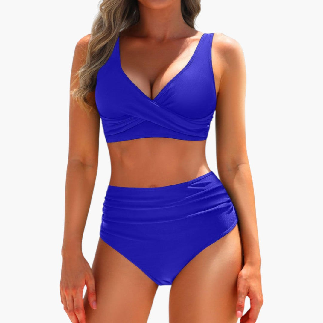 Women's Bikini Set with Adjustable Top and High Waist