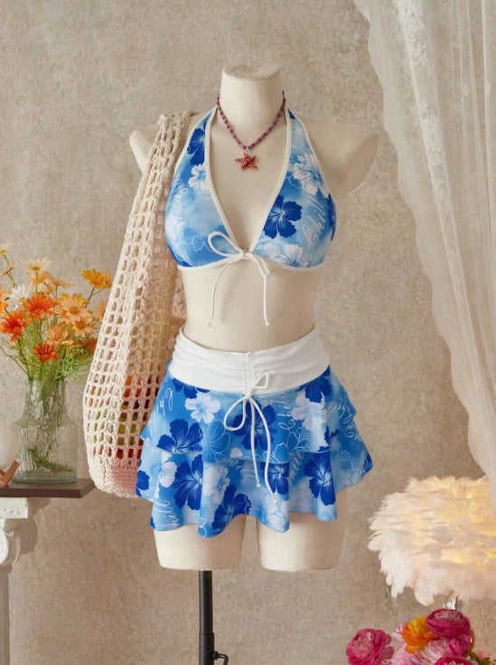 Women's Bikini Set with Skirt