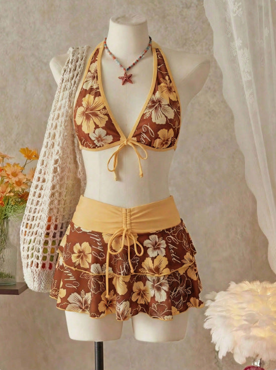 Women's Bikini Set with Skirt