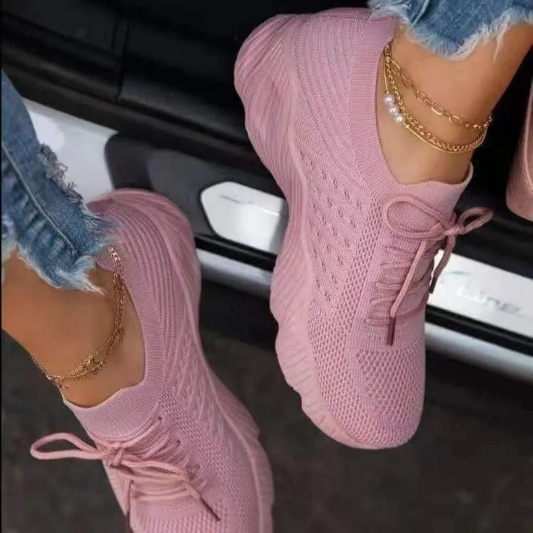 Women's Breathable Lace-Up Chunky Sneakers