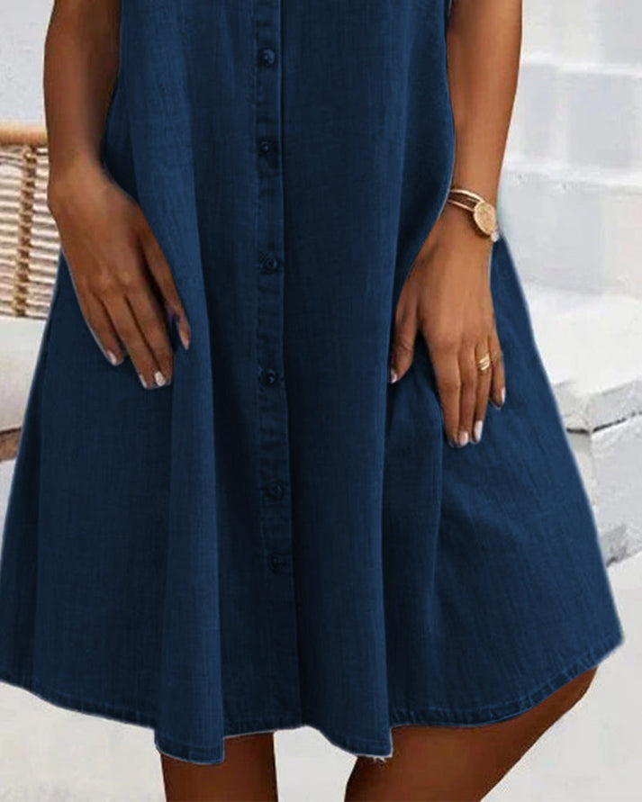 Women's Button-Through Denim Shirt Dress