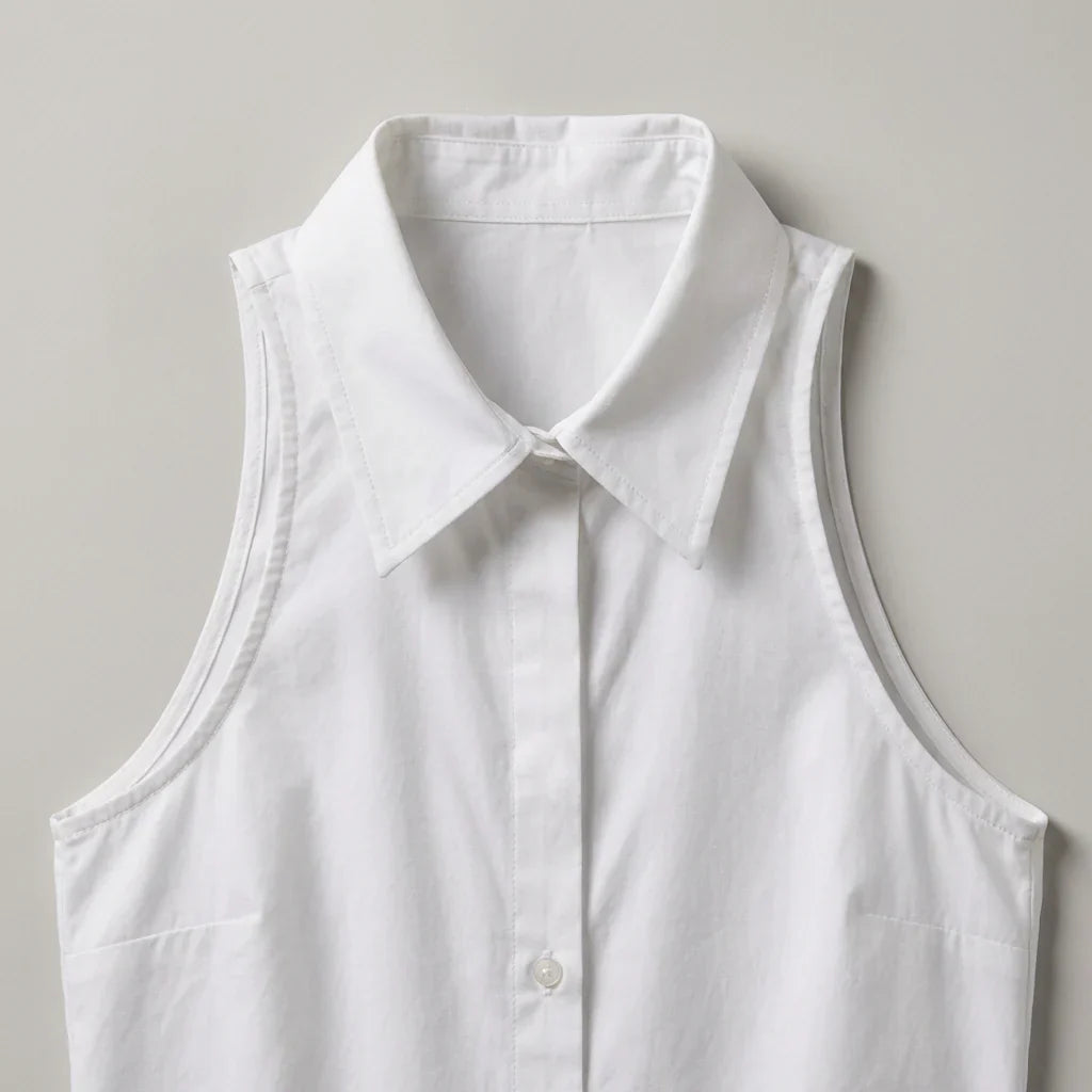 Women's Collared Sleeveless Halter Shirt