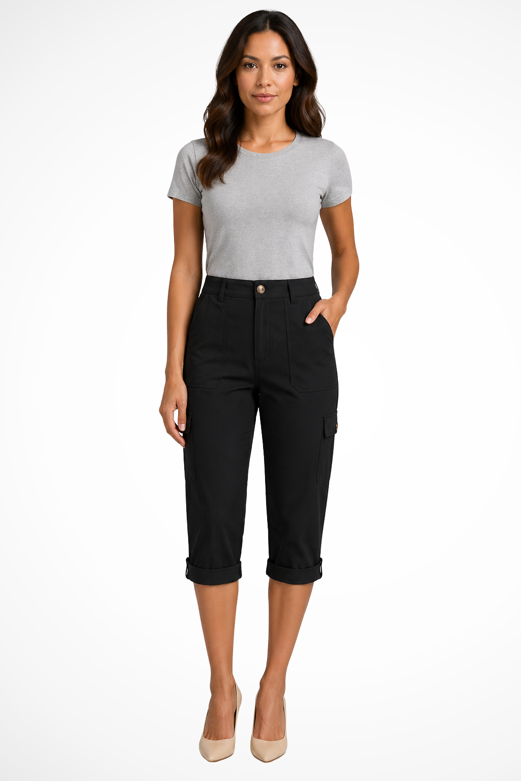 Women's Cropped Cargo Pants