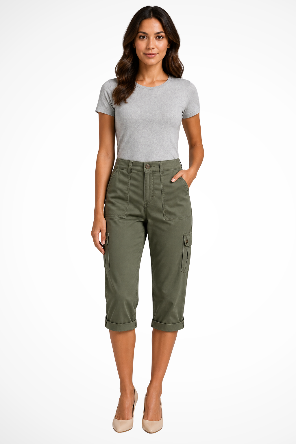 Women's Cropped Cargo Pants
