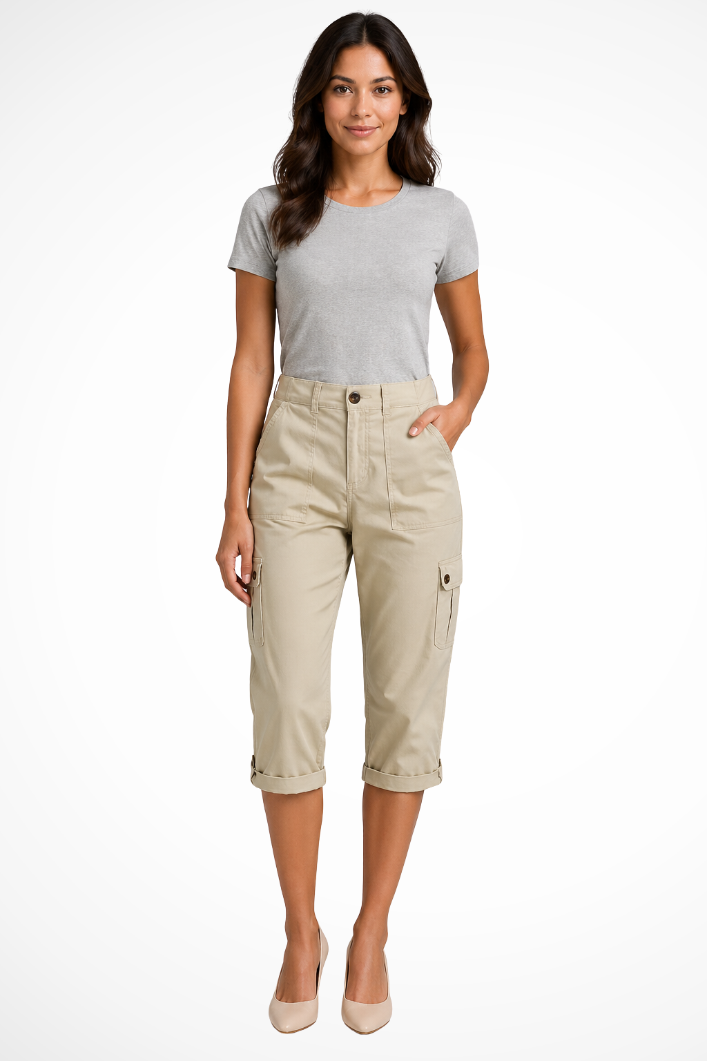 Women's Cropped Cargo Pants