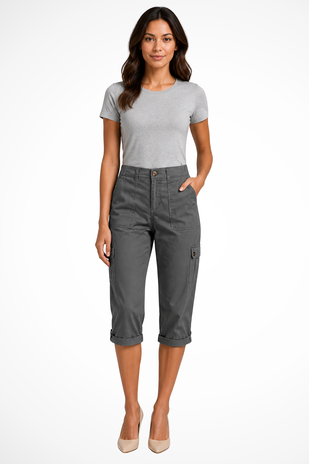 Women's Cropped Cargo Pants