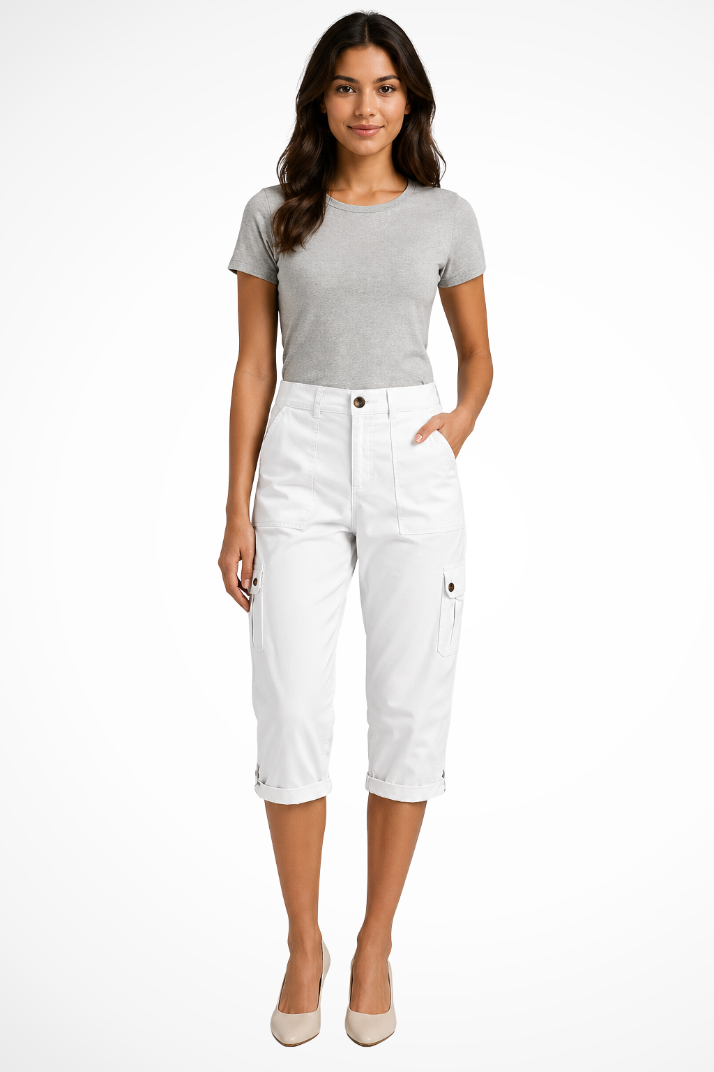 Women's Cropped Cargo Pants
