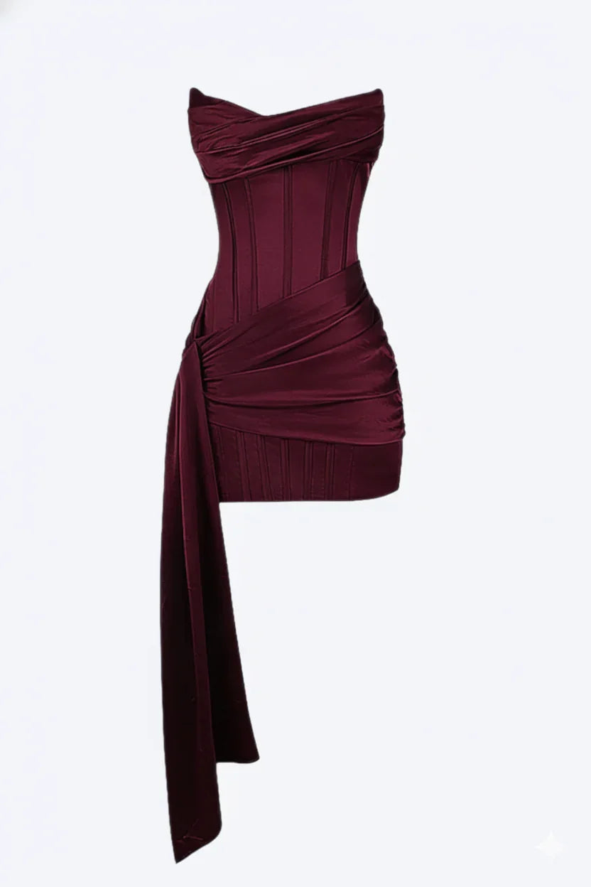Women's Draped Off-Shoulder Corset Party Dress