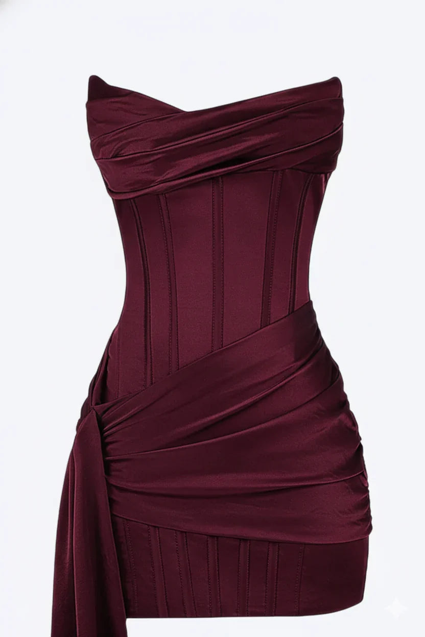 Women's Draped Off-Shoulder Corset Party Dress