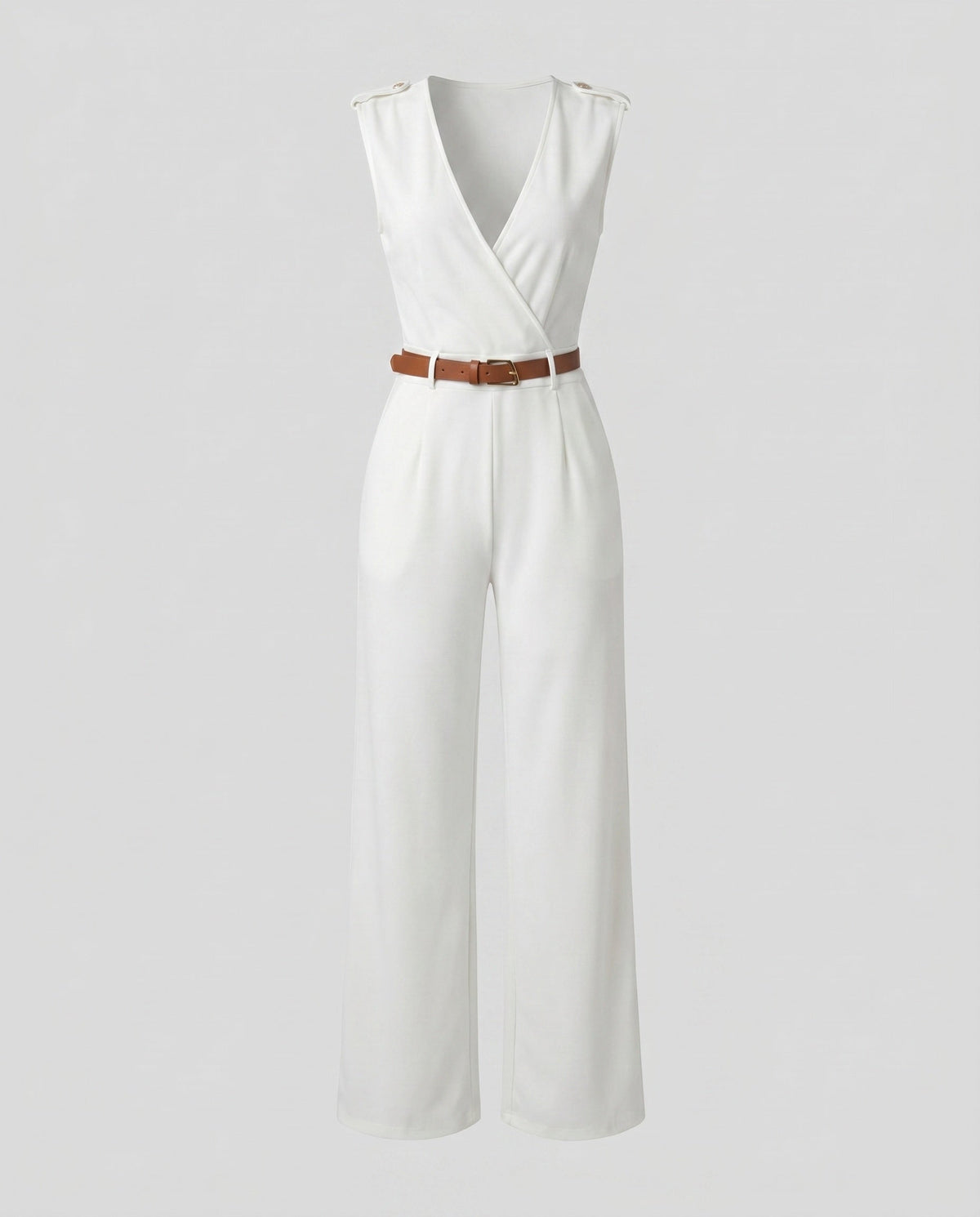 Women's Elegant Wide-Leg V-Neck Jumpsuit