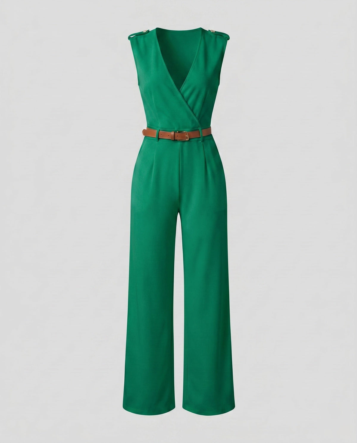 Women's Elegant Wide-Leg V-Neck Jumpsuit
