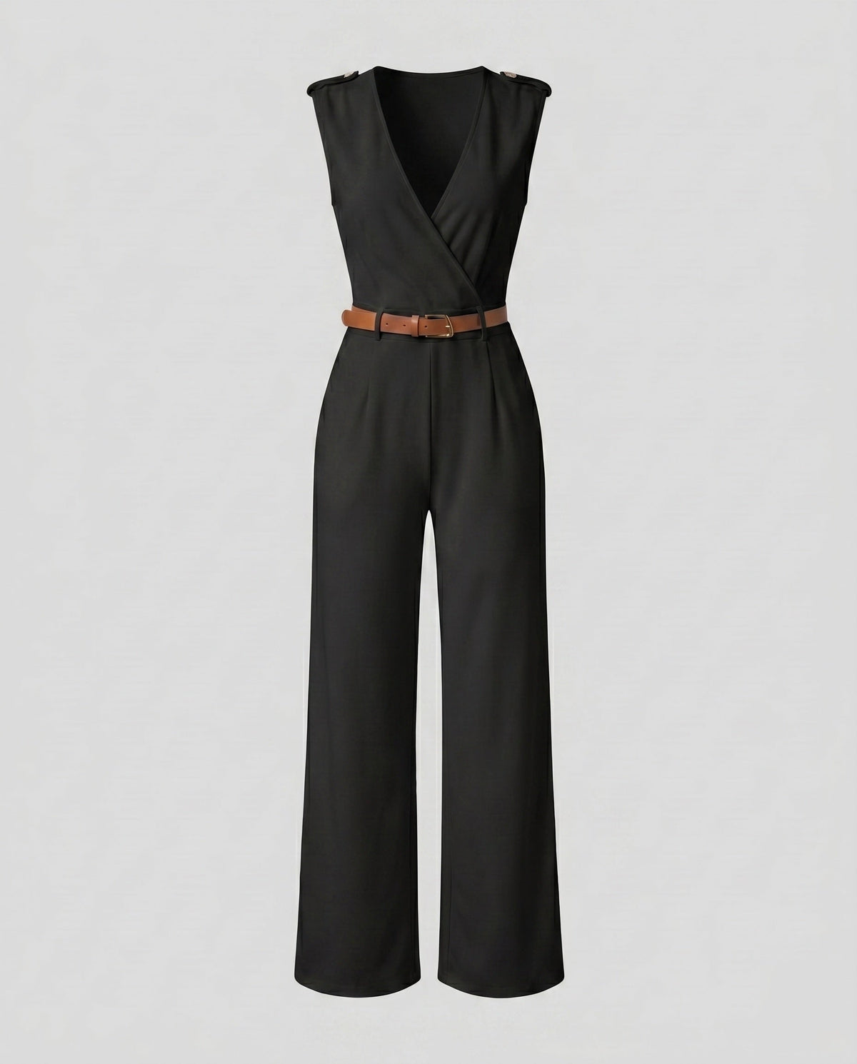 Women's Elegant Wide-Leg V-Neck Jumpsuit