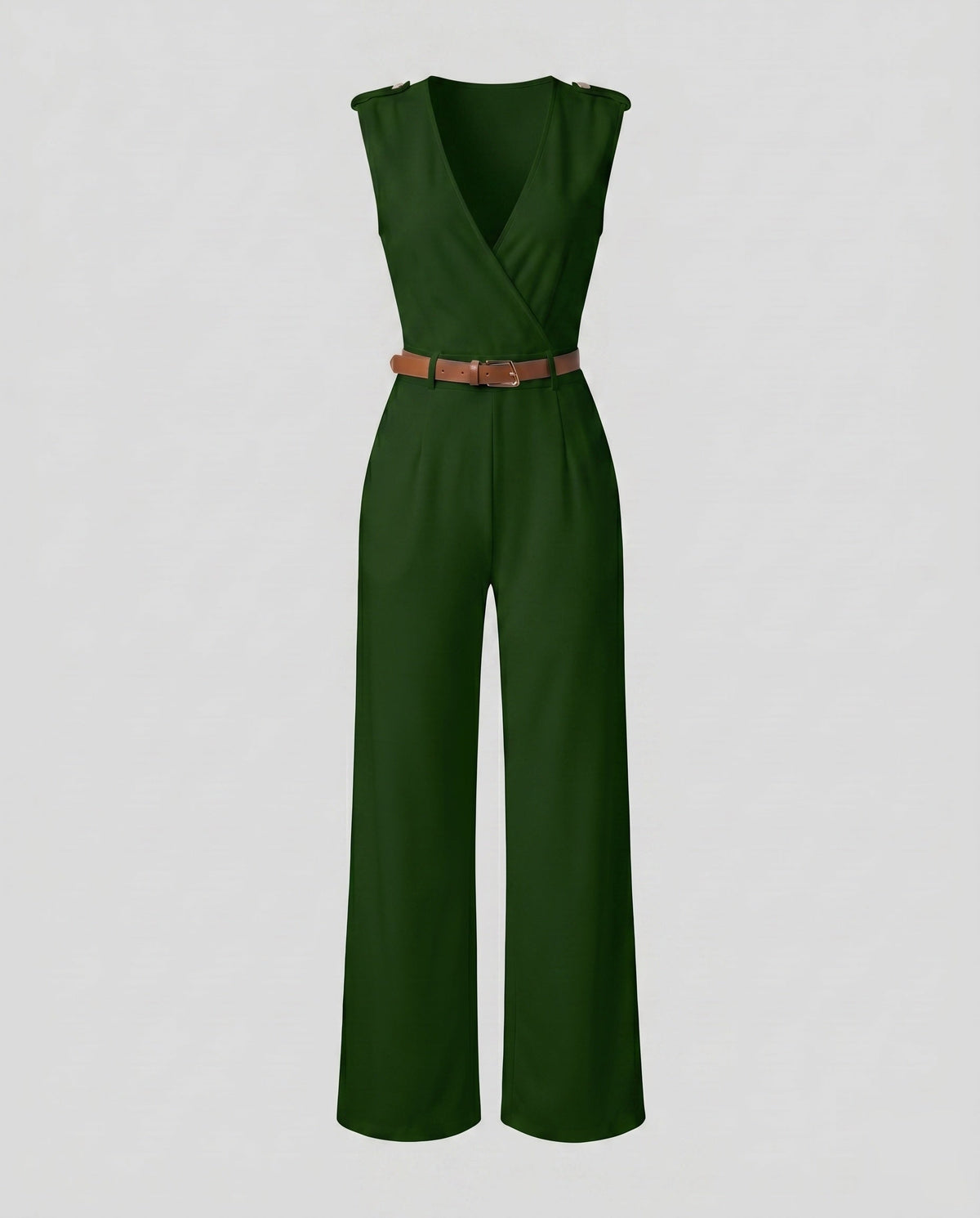 Women's Elegant Wide-Leg V-Neck Jumpsuit