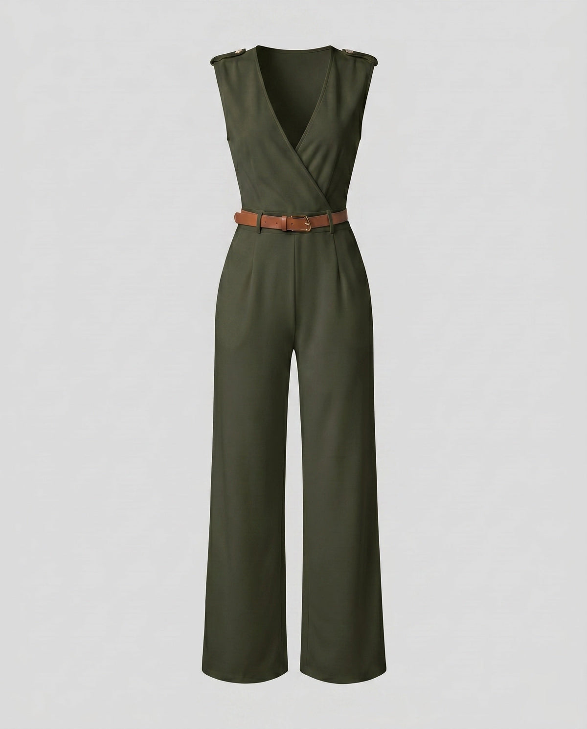 Women's Elegant Wide-Leg V-Neck Jumpsuit