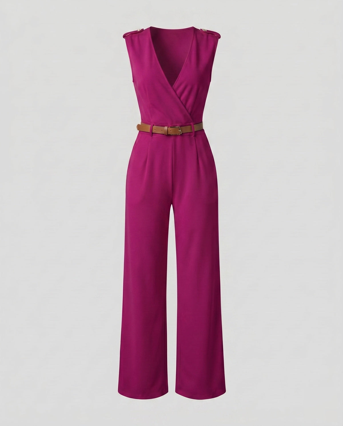 Women's Elegant Wide-Leg V-Neck Jumpsuit