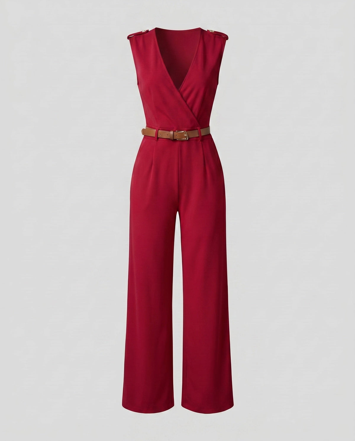 Women's Elegant Wide-Leg V-Neck Jumpsuit