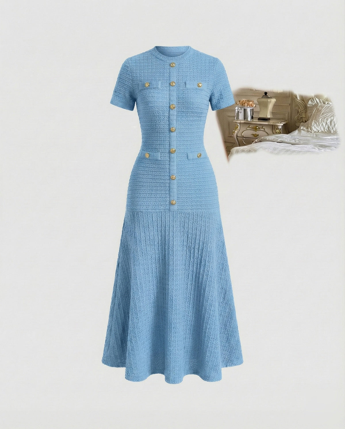 Women's Fitted Waffle-Knit Maxi Dress