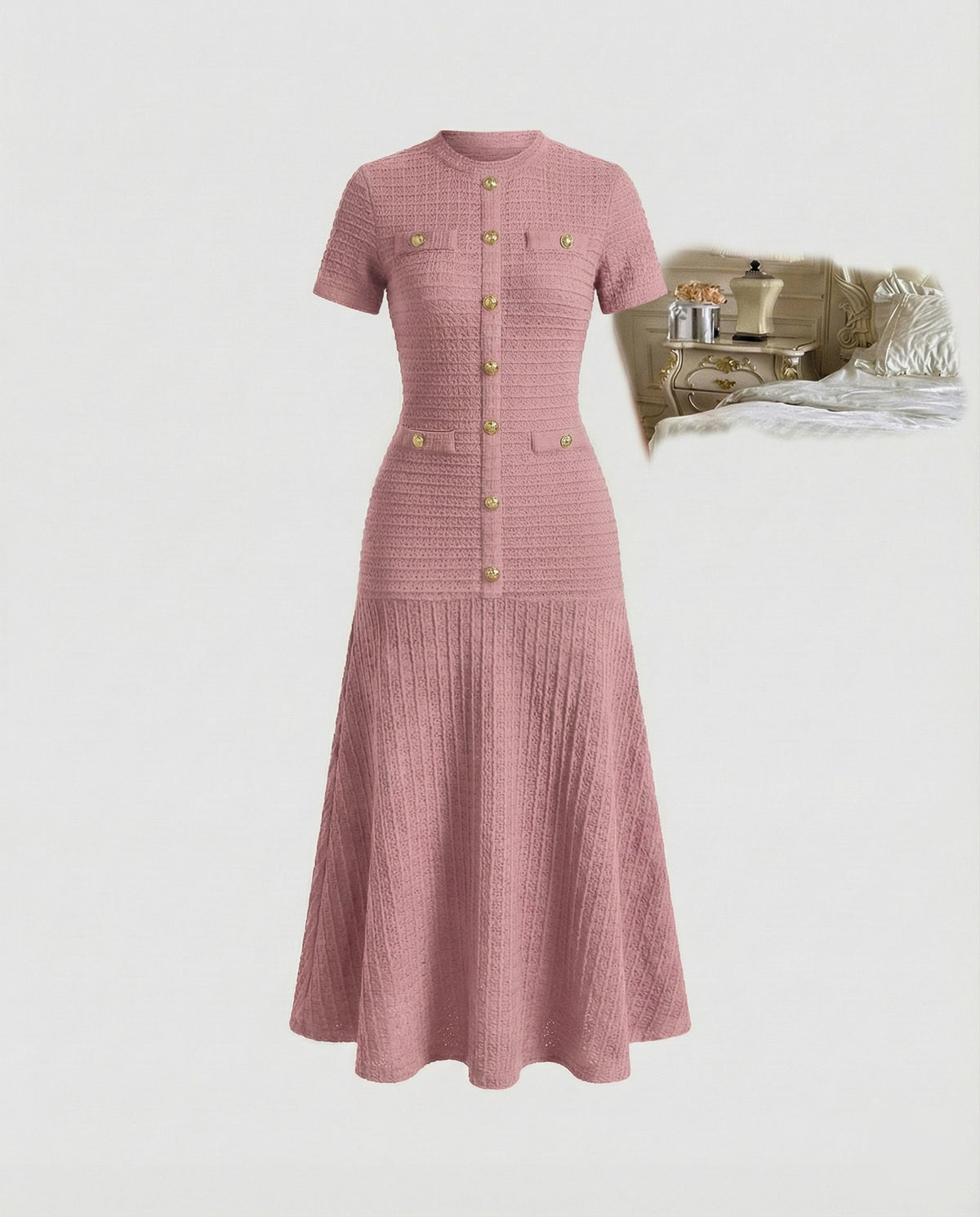 Women's Fitted Waffle-Knit Maxi Dress