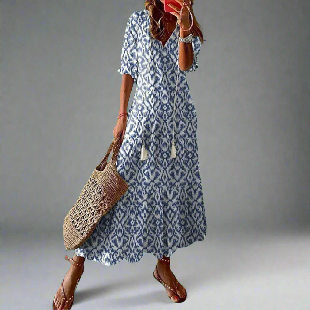 Women's Floral A-Line Maxi Dress