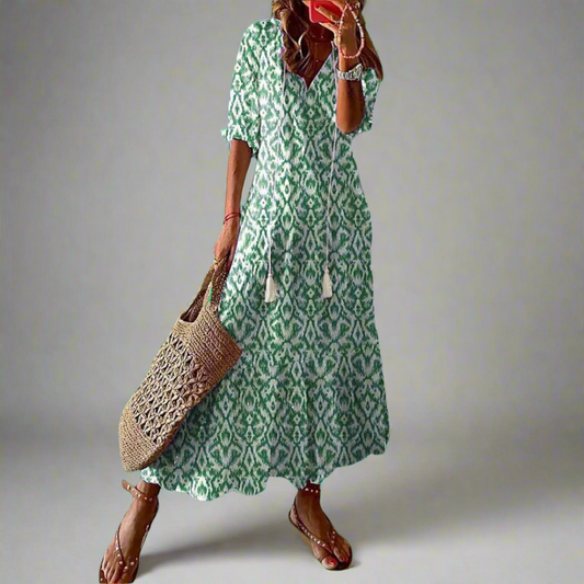 Women's Floral A-Line Maxi Dress