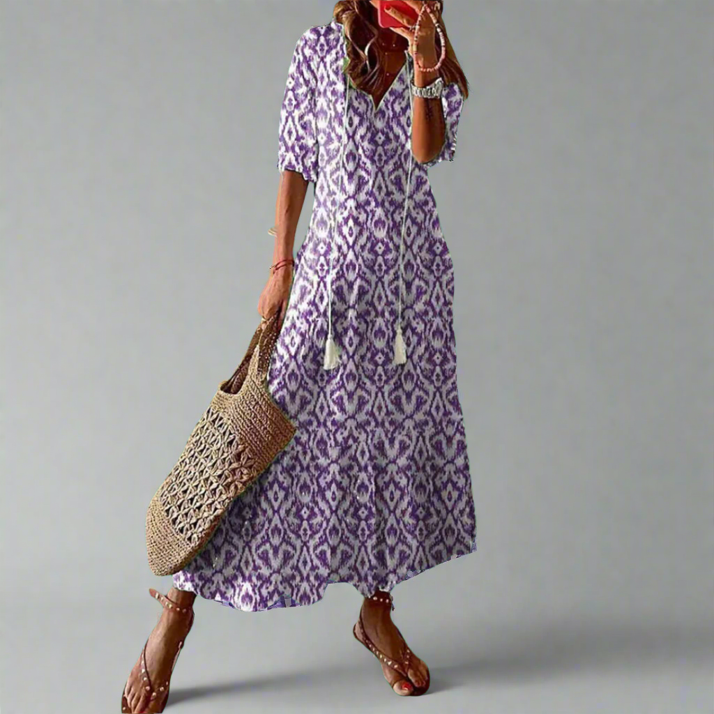 Women's Floral A-Line Maxi Dress