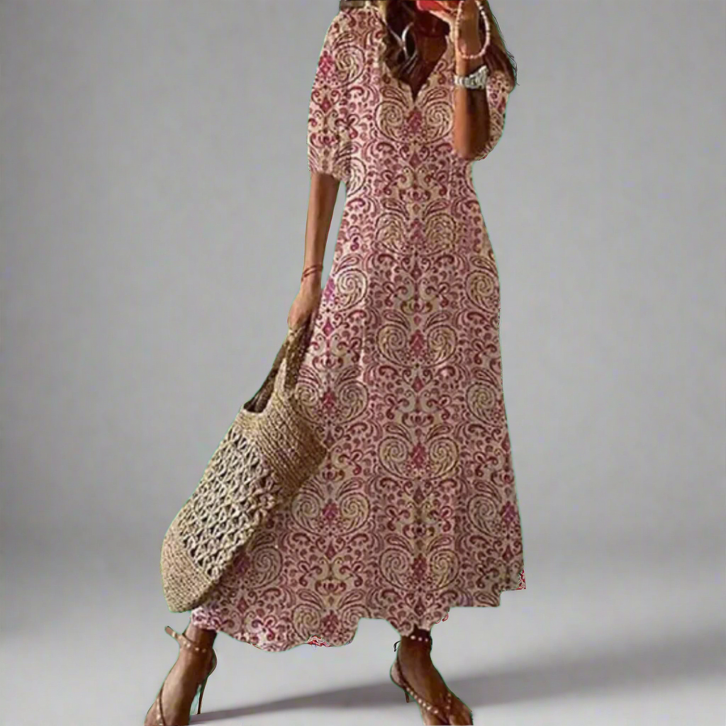 Women's Floral A-Line Maxi Dress
