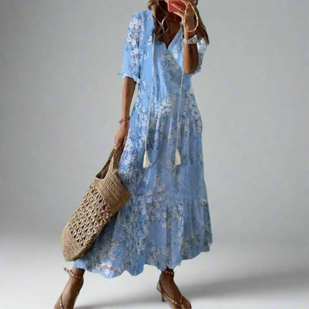 Women's Floral A-Line Maxi Dress