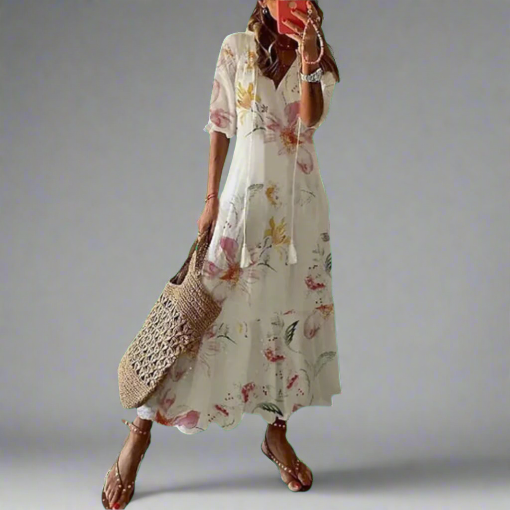 Women's Floral A-Line Maxi Dress