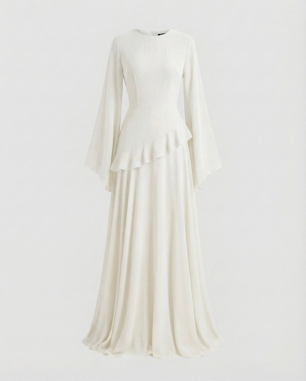 Women's Gala Maxi Dress with Bell Sleeves and Tiered Skirt