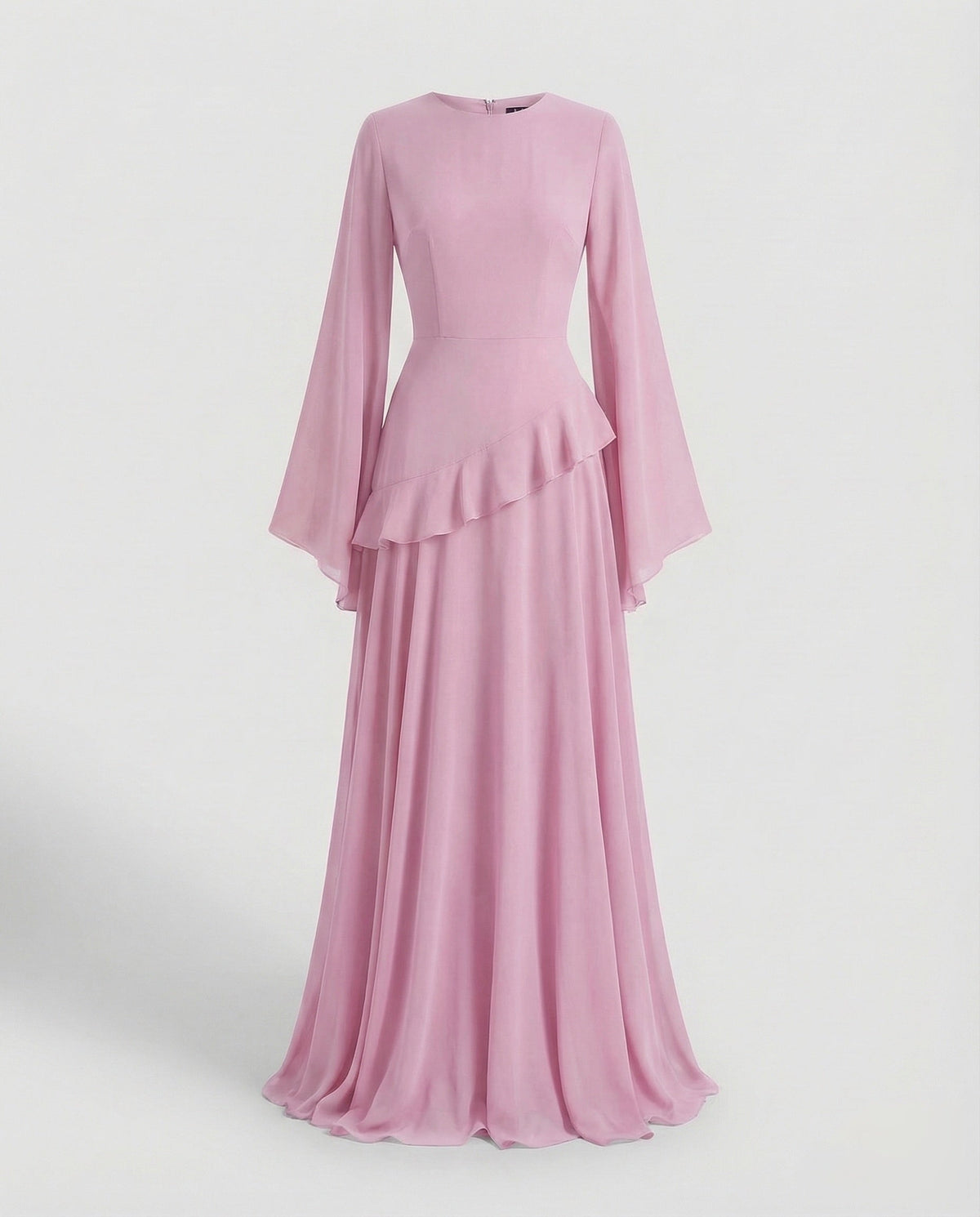 Women's Gala Maxi Dress with Bell Sleeves and Tiered Skirt