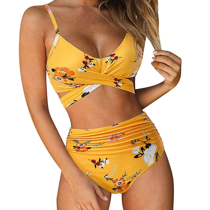 Women's High-Waisted Colourful Bikini
