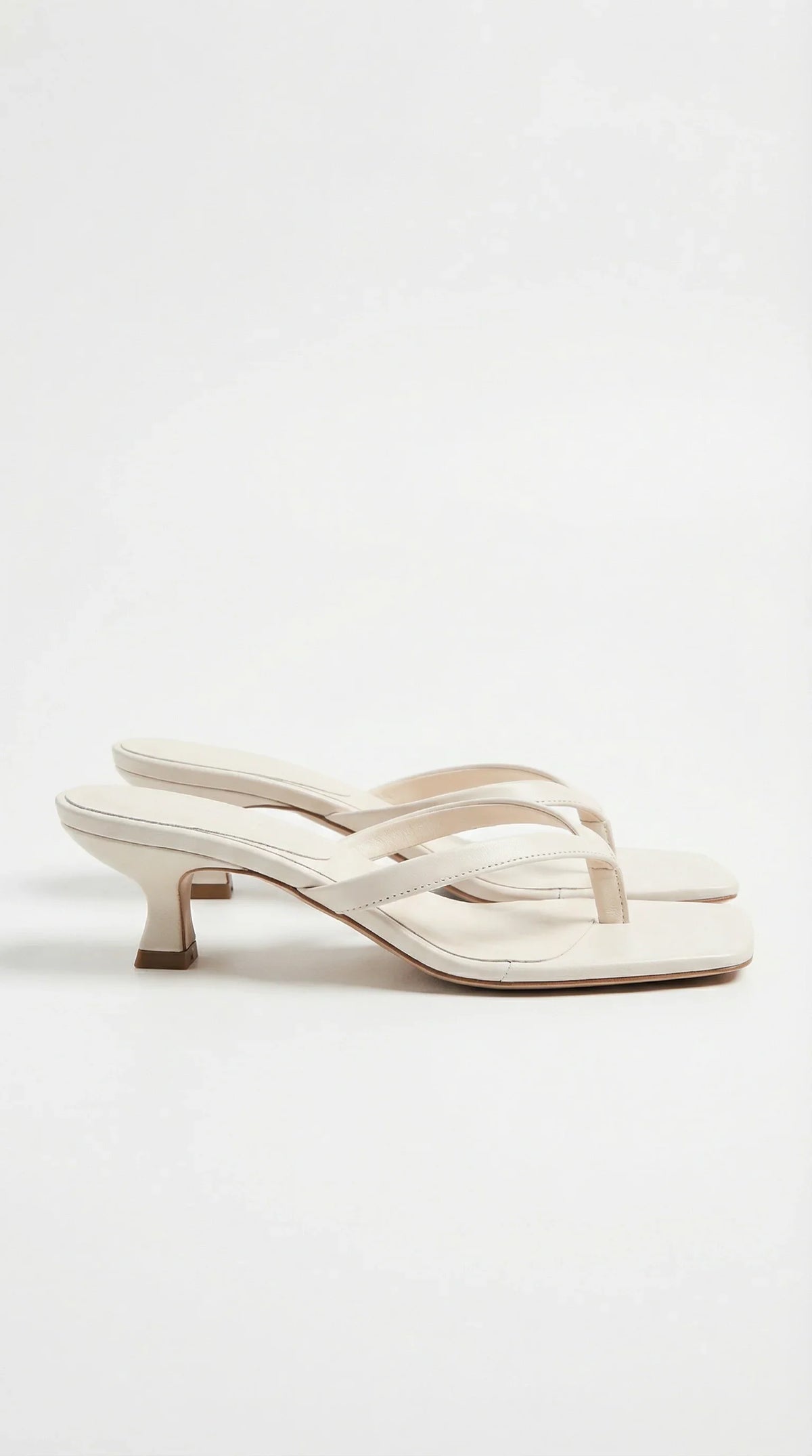Women's Kitten Heel Thong Sandals with Thin Crossover Straps