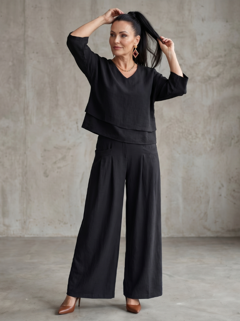 Women's Layered Wide-Leg Set