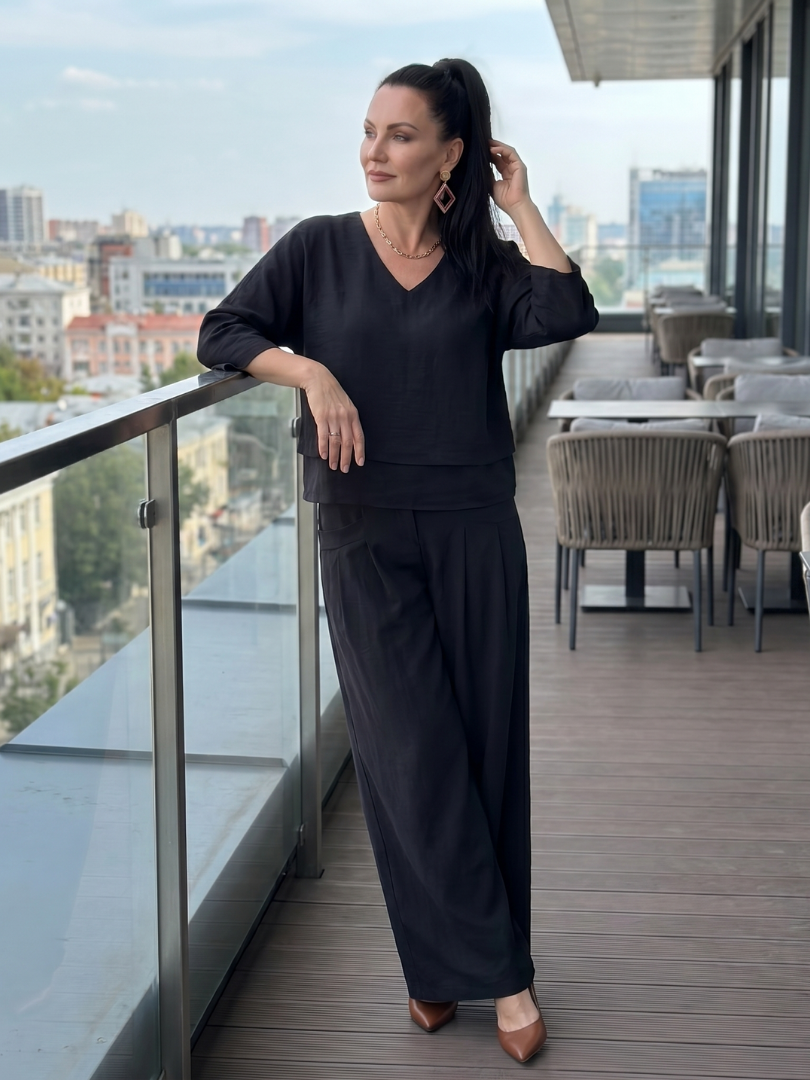 Women's Layered Wide-Leg Set