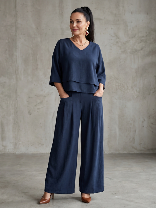 Women's Layered Wide-Leg Set