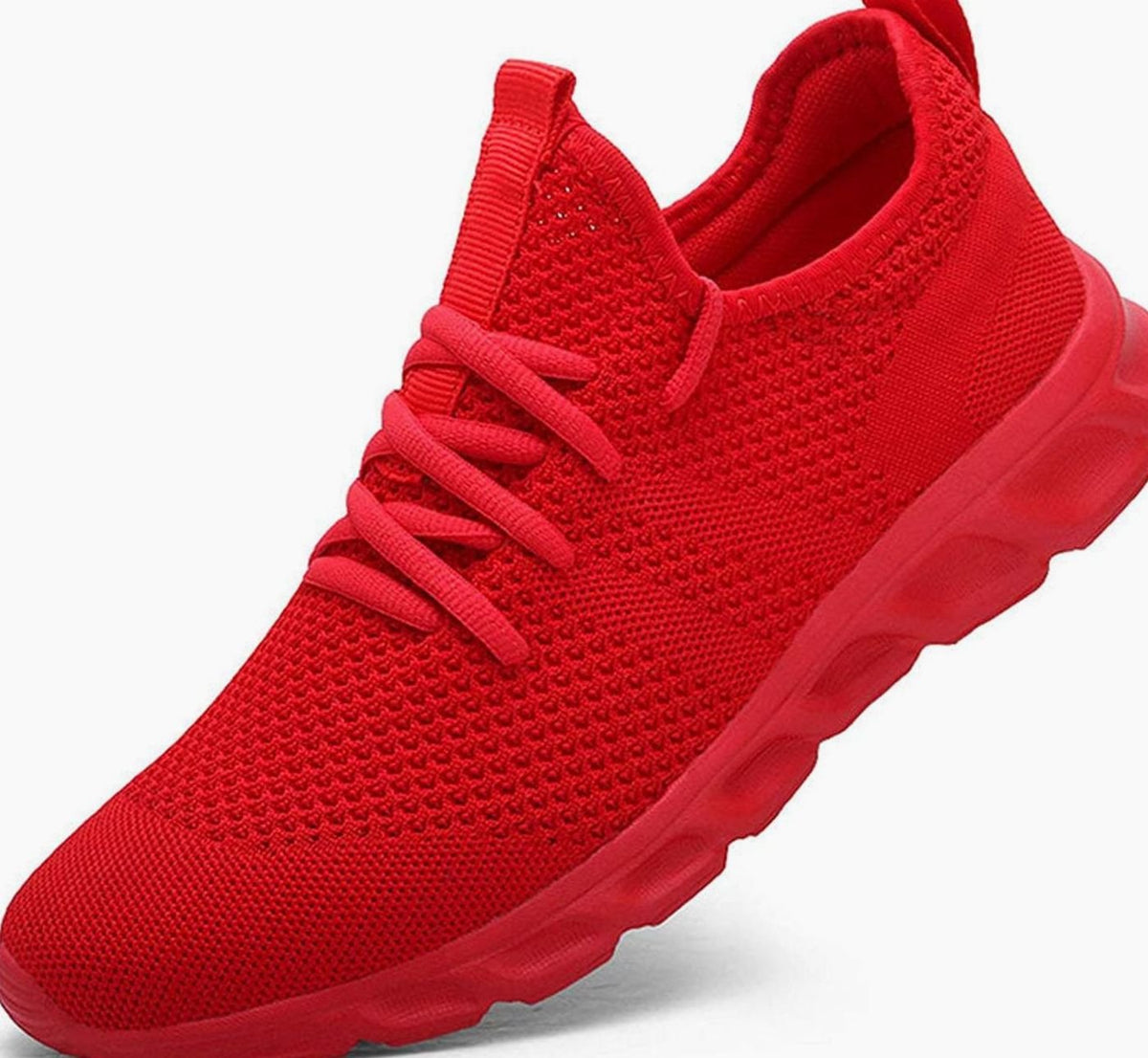 Women's Lightweight Cushioned Breathable Knit Lace-Up Sneakers