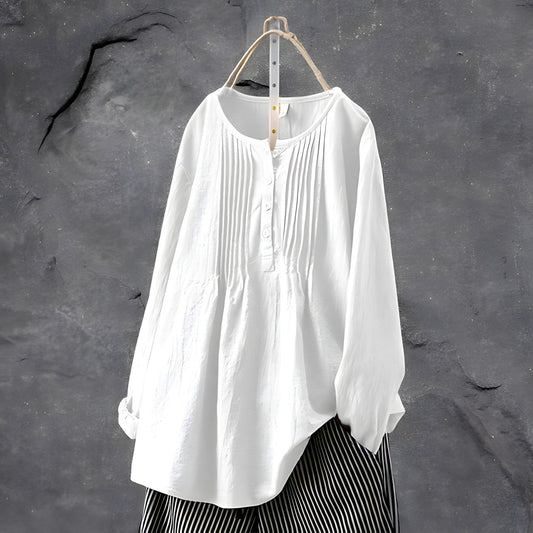 Women's Loose Handmade Blouse in Natural Fabrics