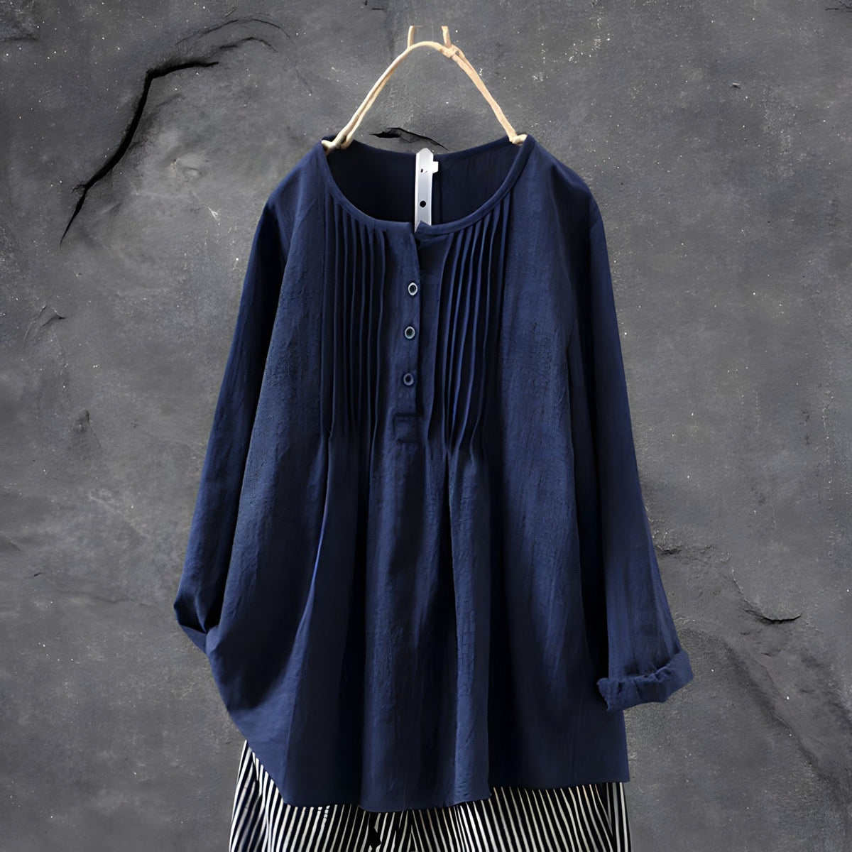 Women's Loose Handmade Blouse in Natural Fabrics