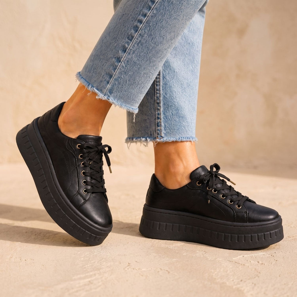 Women's Orthopedic Arch-Support Lace-Up Platform Sneakers
